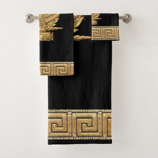 Aigle de l'Empire Romain SPQR Motto d'or (En situation)