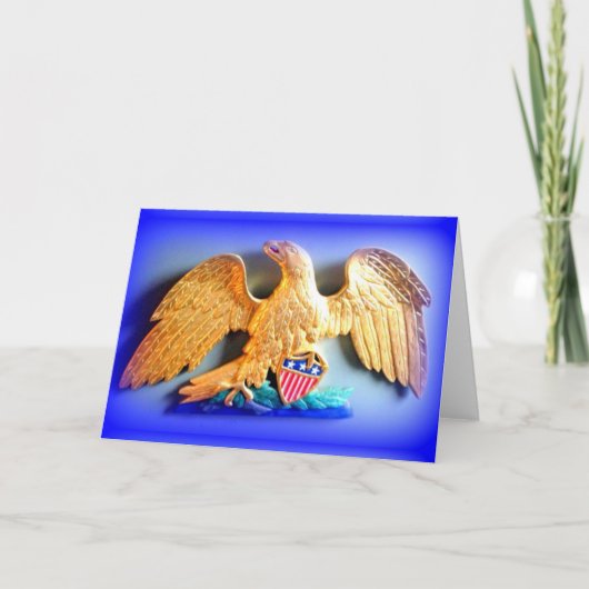 aigle de paix or sur carte bleue (Devant)