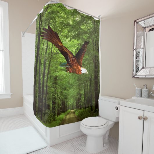 Aigle de rideau de douche (En situation)