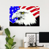 Aigle de tête 4 juillet Poster 1 (Bureau à domicile)