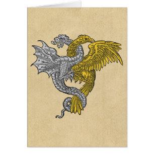 Aigle d'or et Carte pour notes de dragon d'argent