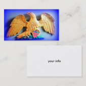 aigle d'or sur le carte de visite bleu (Devant / Derrière)