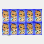 aigle doré bleu serviette de cuisine patriotique (Horizontal)