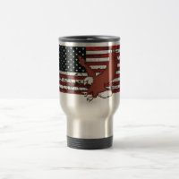 Aigle du drapeau américain voyage tasse de café