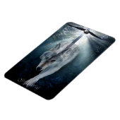 Aigle et loup gris Faune Art Magnet Premium (Côté Gauche)