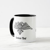 Aigle gris avec deux têtes de Mug (Devant gauche)