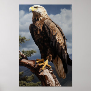 Aigle Majestic perché sur le pourboire Poster de l