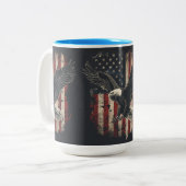 Aigle patriotique américain Drapeau Mug (Devant gauche)