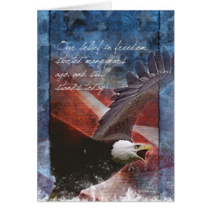 Aigle patriotique Bald en vol Carte ThakYou