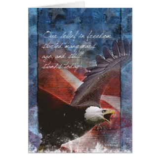 Aigle patriotique Bald en vol Carte ThakYou