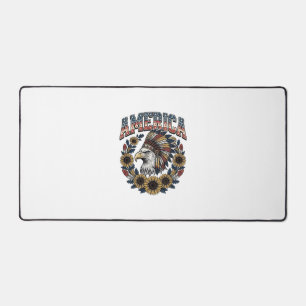 Aigle Patriotique Fleur de Tournesol Vintage Améri