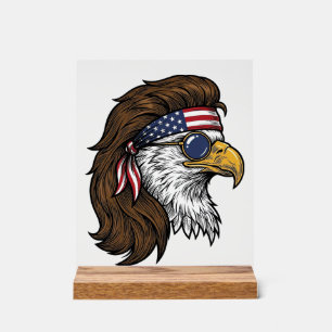 Aigle patriotique Mullet Gravure vintage vecteur D