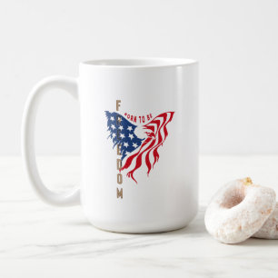 Aigle Patriotique Né pour être Libre   Mug Classiq
