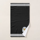 Aigle personnalisé et trois bandes sur noir (Serviette à main)