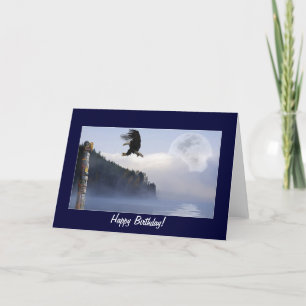 Aigle, Totem Pole & Super Moon Anniversaire Cartes