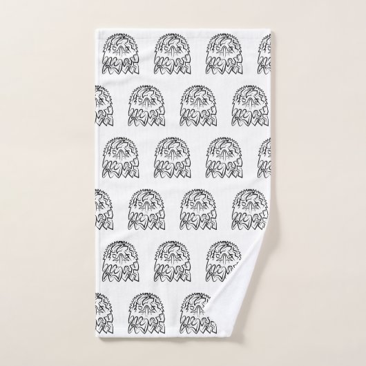 Aigle tribale noire et blanche (Serviette à main)