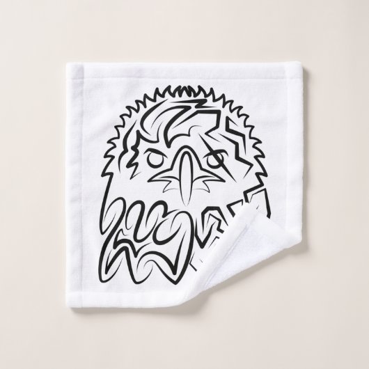 Aigle tribale noire et blanche (Gant de toilette)