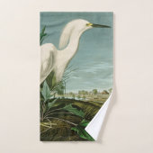 Aigrette neigeuse d'Audubon oiseau Héron blanc orn (Serviette à main)