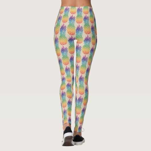 Aiguille arc-en-ciel fruits motif imprimer legging (Dos)