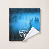 Aiguille de compas monogramme brouillard dans la f (Gant de toilette)