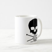 Aiguille de crâne et de tricot avec la tasse de (Devant droit)