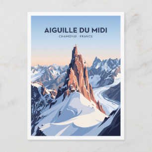 Aiguille du Midi, Chamonix, Franse Alpen, Frankrij Briefkaart