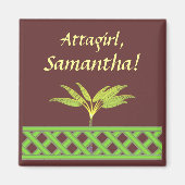 Aiguille en treillis vert sur aimant personnalisé (Devant)