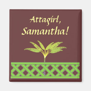 Aiguille en treillis vert sur aimant personnalisé