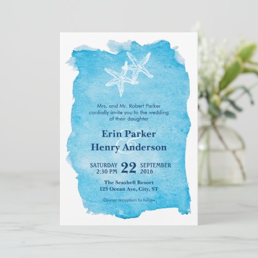 Aiguille sur Faire-part de mariage aquarelle (Debout devant)