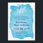 Aiguille sur Faire-part de mariage aquarelle<br><div class="desc">Cette invitation moderne et élégante est idéale pour célébrer un mariage avec un thème océan ou plage. Il comprend deux étoiles de mer en blanc sur un arrière - plan d'aquarelle bleu rafraîchissant. Ce design est idéal pour un mariage de destination, ou un mariage à la plage ou un resort...</div>