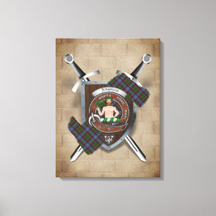 Aikenhead Clan Badge Crossed Swords Canvas Print
