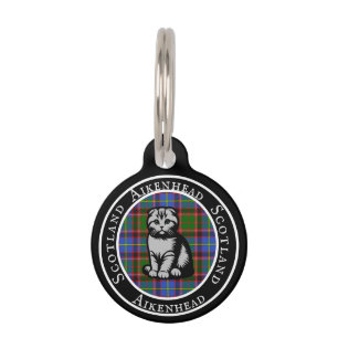 Aikenhead Tartan & Schots Kat gepersonaliseerd Huisdierpenning
