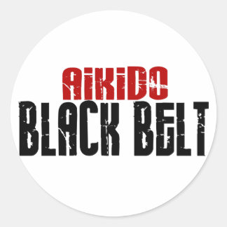 Aikido Black Belt Ronde Sticker