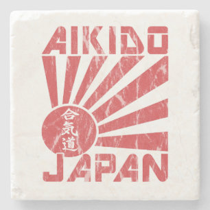 Aikido Japan Navel Flag Retro Drink Onderzetter