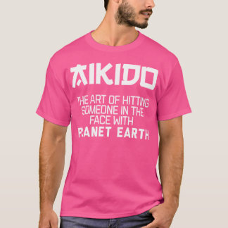 Aikido kunst van het raken zo in het gezicht met p t-shirt