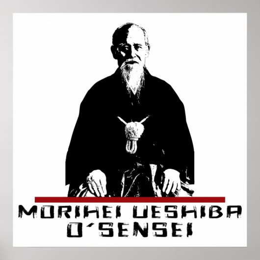 Aikido Morihei Ueshiba O'Sensei Poster (Voorkant)