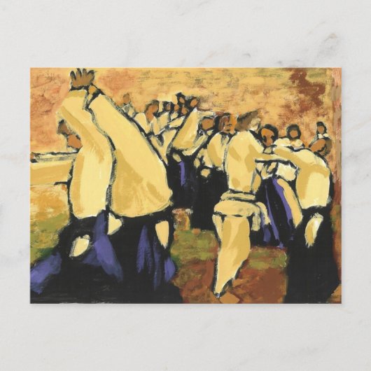 Aikido Seminar Ochre en Black briefkaart (Voorkant)