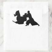 Aikido Silhouette Rechthoekige Sticker (Tas)