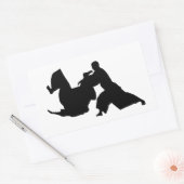 Aikido Silhouette Rechthoekige Sticker (Envelop)