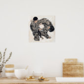 Aikido Sketch 28 Poster (Keuken)