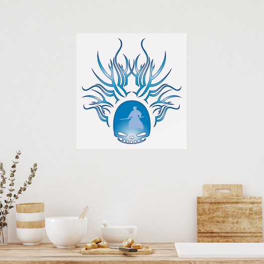 Aikido Skull Poster (Keuken)