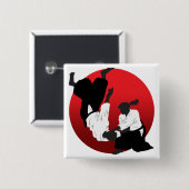 Aikido Vierkante Button 5,1 Cm (Voorkant /achterkant)