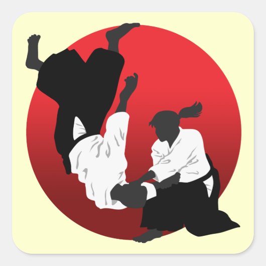 Aikido Vierkante Sticker (Voorkant)