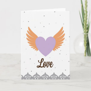 Aile de cœur lavande Carte d'amour