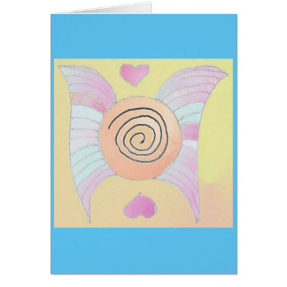 Ailes 1 bleu/or de carte d'art abstrait