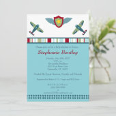 Ailes 5x7 Avion Invitation (Debout devant)