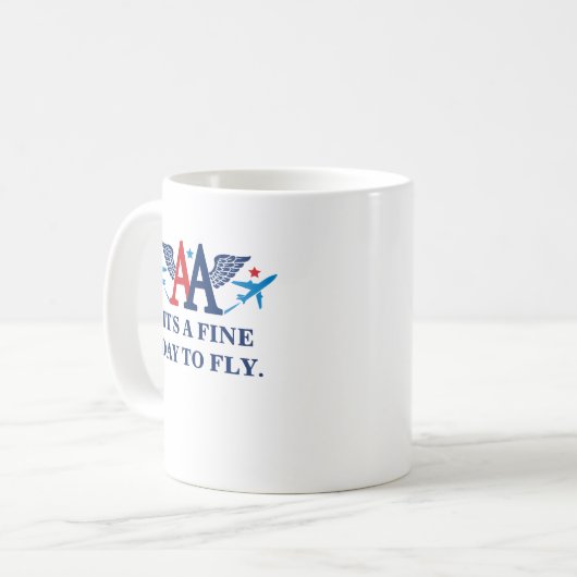 Ailes AA avec Avions Logo Café Mug (Devant gauche)