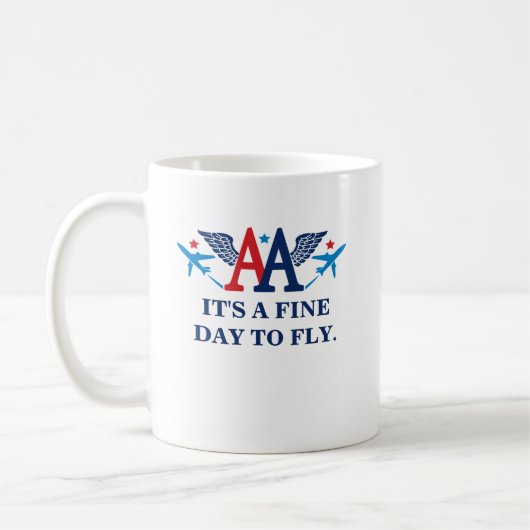 Ailes AA avec Avions Logo Café Mug (Gauche)