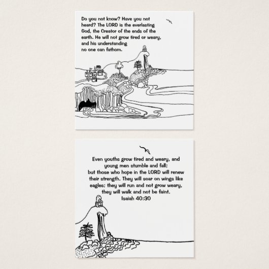 Ailes comme aigle carte pour notes chrétien (Devant & derrière)