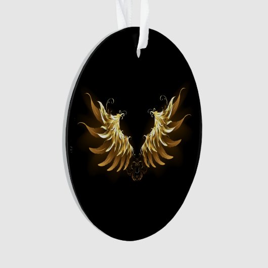 Ailes d'Ange d'or sur arrière - plan noir (devant)